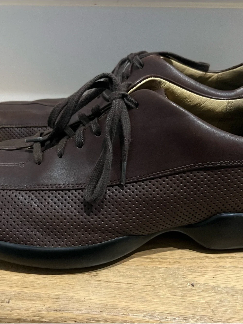 Aetrex Men's Dark Brown Leather Lace-Up Derby Sneakers